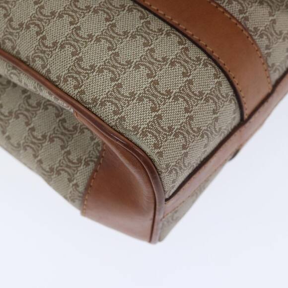 CELINE Macadam Canvas Hand Bag Beige Gold - Picture 15 of 16